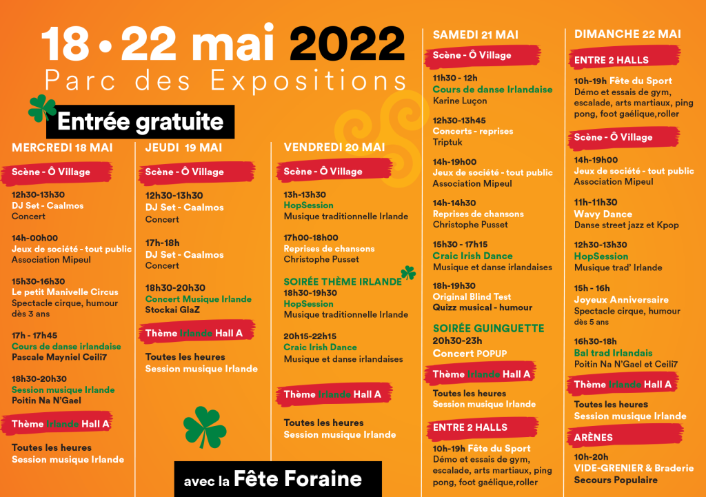 Foire de Poitiers 2022 planning